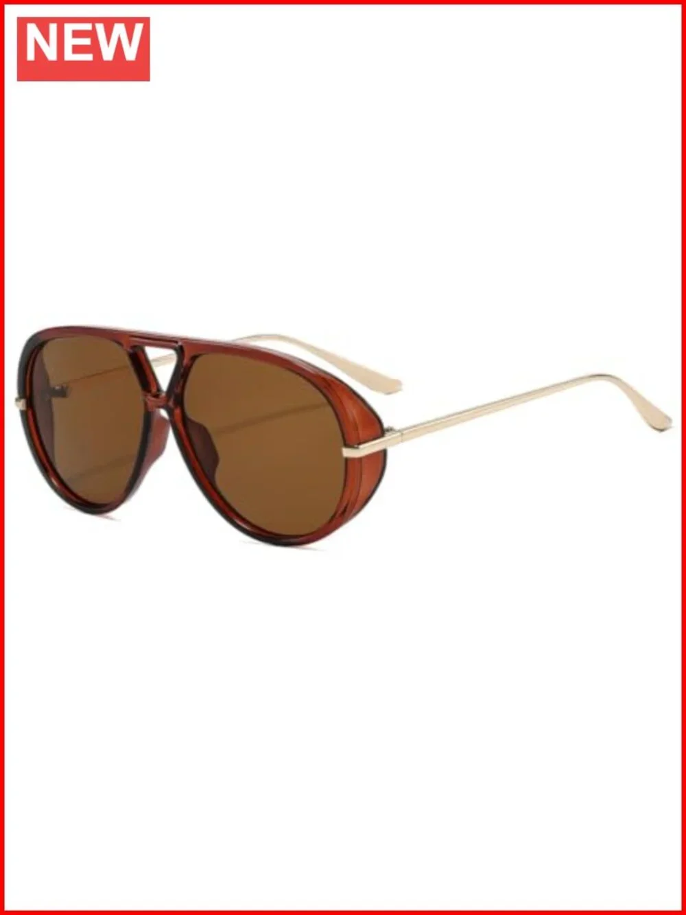 Oversized Retro Aviator Sunglasses UV400 Plastic Frame Women Men